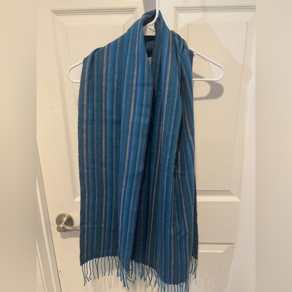 V. FRAAS Cashmink Blue Striped Scarf